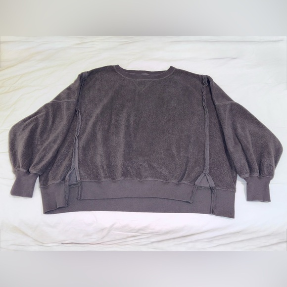 American Eagle This Feels Seriously Huggable Sweatshirt Dark Charcoal – Small - Picture 3 of 12